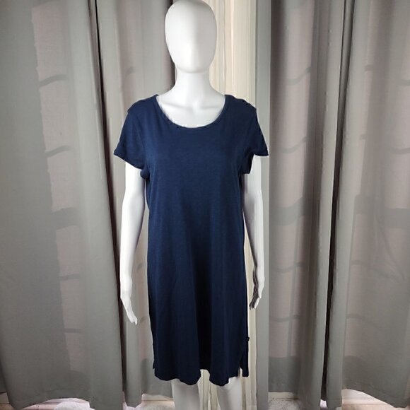 Gap Women's Blue Softspun Cotton Blend Short Sleeve T-Shirt Dress Size Large - Picture 1 of 11